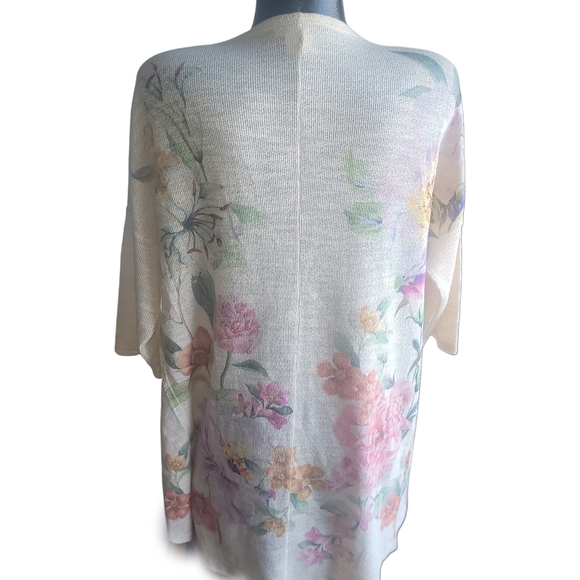 Live In The Moment Floral Cream Knit Cardigan XL - Picture 5 of 6